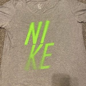 The Nike Tee- Nike Tshirt- Neon Green letters- Athletic fit